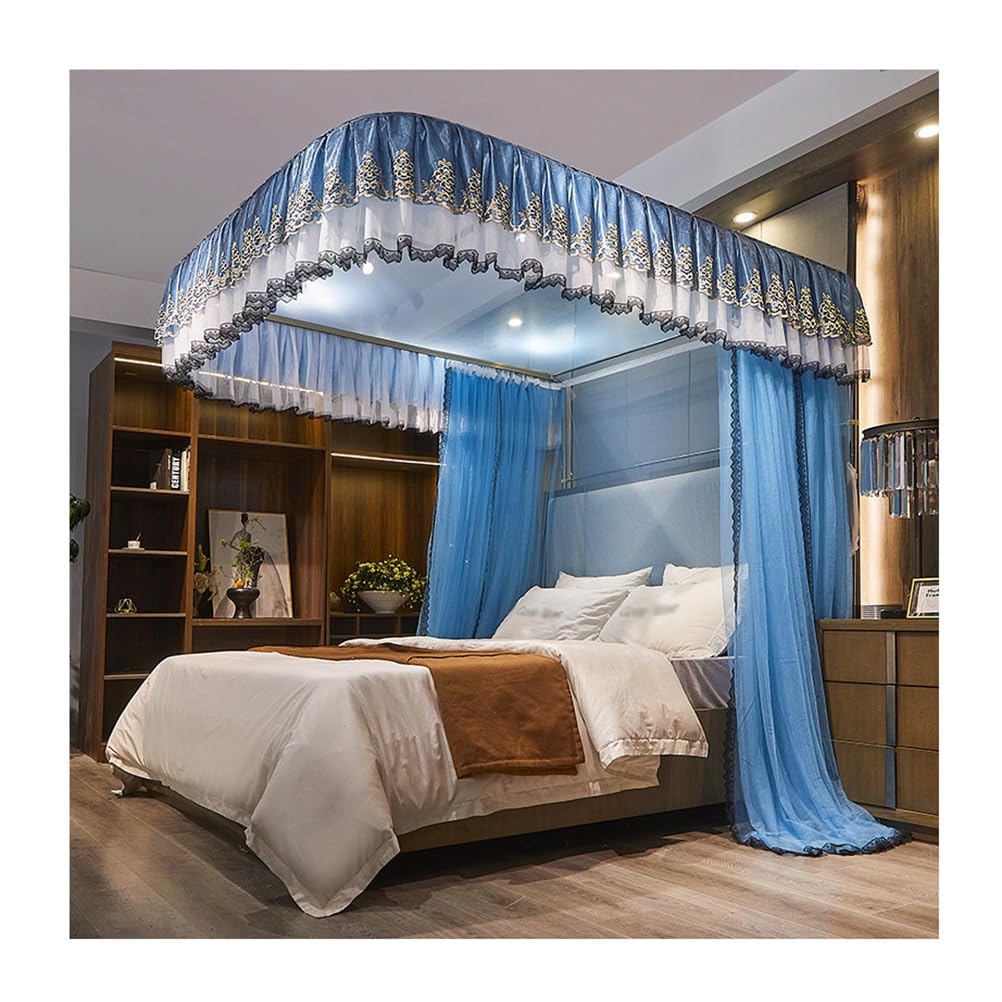 Moustiquaire de lit romantique à volants pour chambre à coucher zen