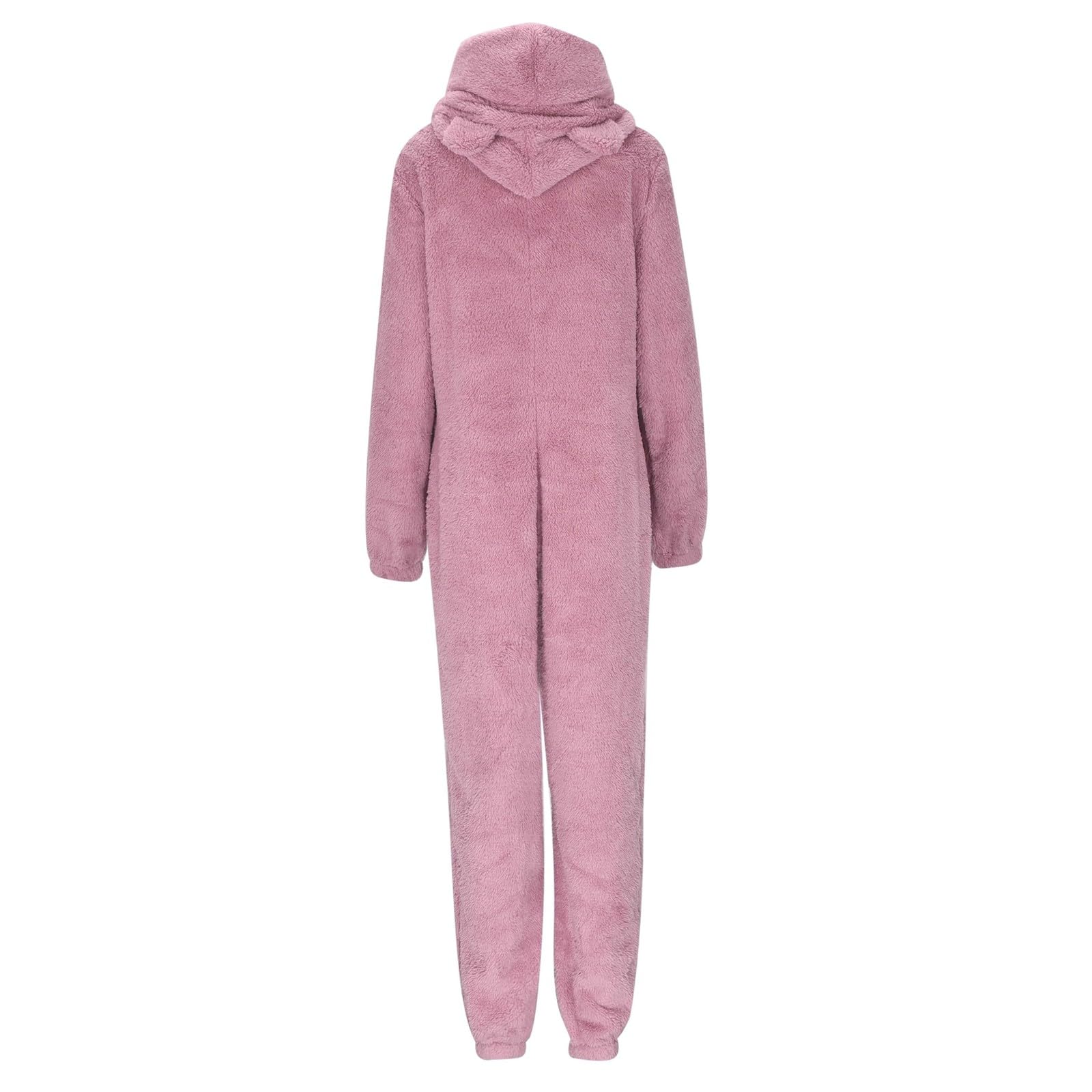 Générique Pyjama à Capuche Manches Longues Fermeture éclair Femme Doux Automne Hiver Maison Confortable