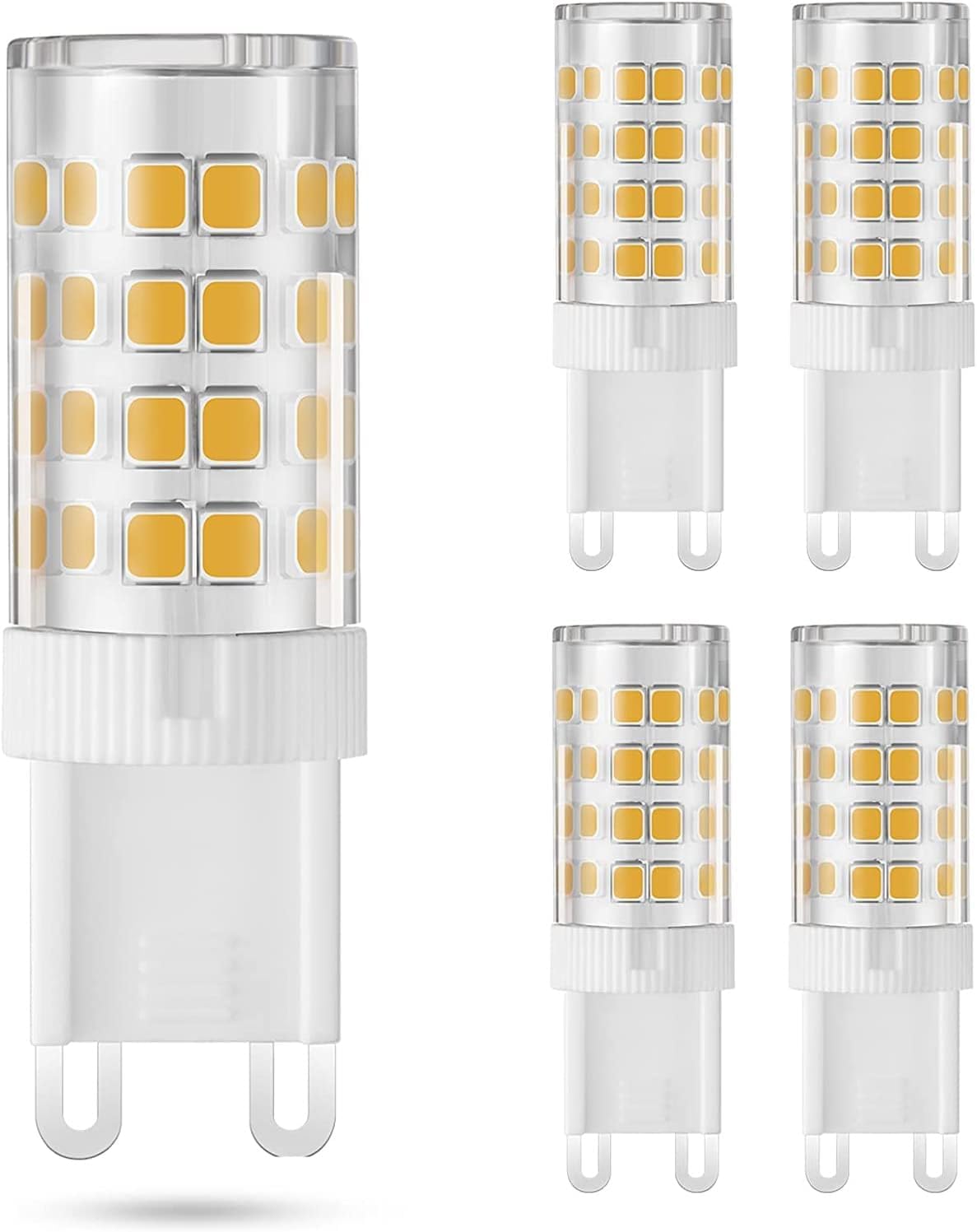 5 Pack G9 LED Bulbs 3000K Warm White, G9 Led Bulb 3W (30W Halogen Equivalent), G9 Bi Pin Ceramic Base 360°Beam Angle for Chandelier Ceiling Pendant Lighting No-Dimmable, 1 Year Warranty.