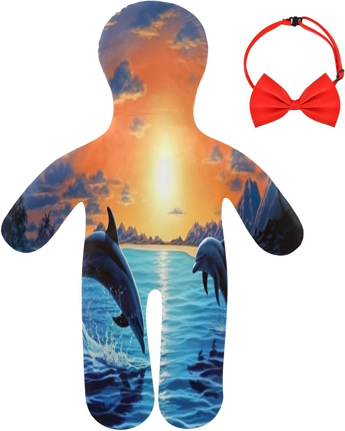 Dolphin Human-Shaped Pillow Soft Body Pillows Washable Velvet Pillows for Anxiety Relief Sleeping Cuddling & Support