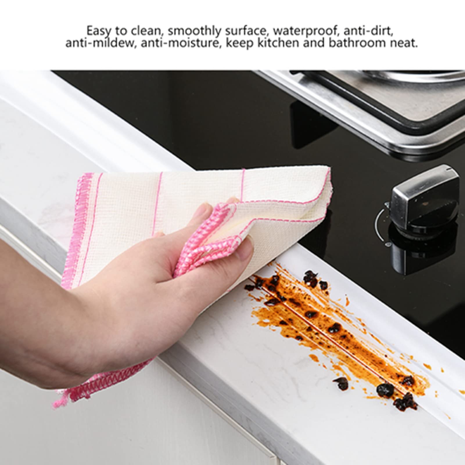 2PCS Caulk Tape, 22mm Toilet Caulk Strip Self Adhesive Caulking Tape Gaps Strip Bathtub Sealing Strip Tape for Kitchen Bathroom