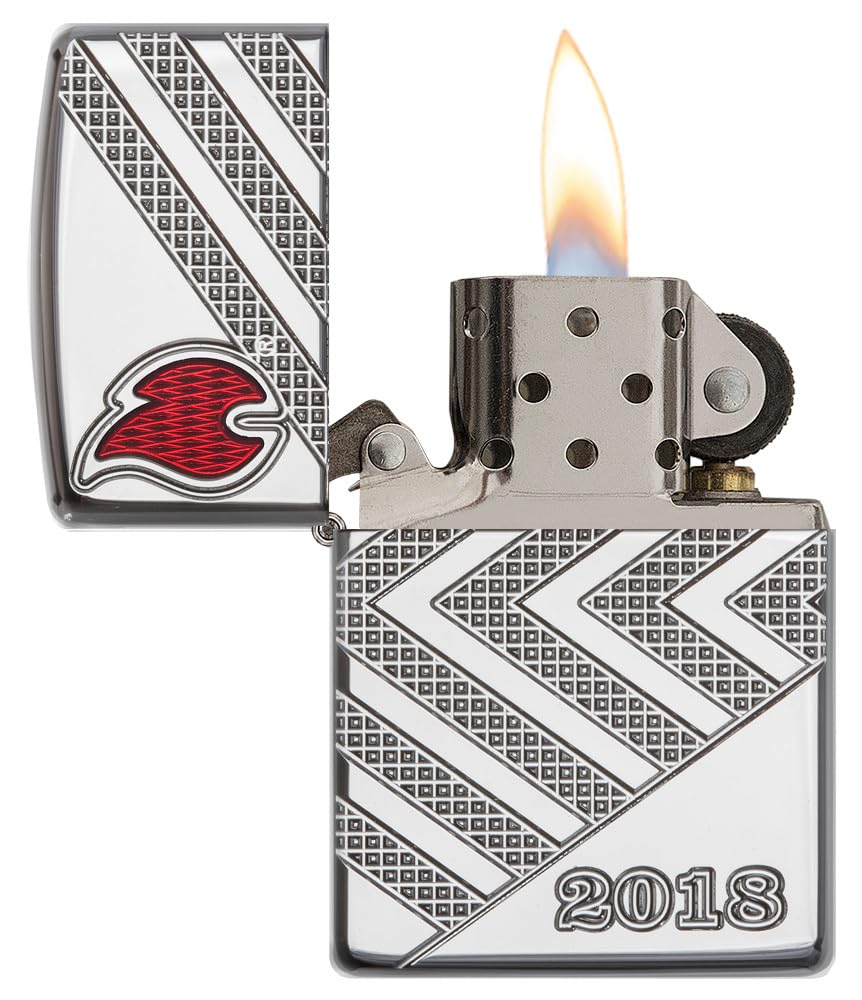 Zippo Briquet tempête – Édition annuelle, Finition Armor Chrome Brillant Poli Miroir, Gravure Profonde avec Incrustation époxy – Rechargeable – Réutilisable – Design Coupe-Vent – Boîte Cadeau