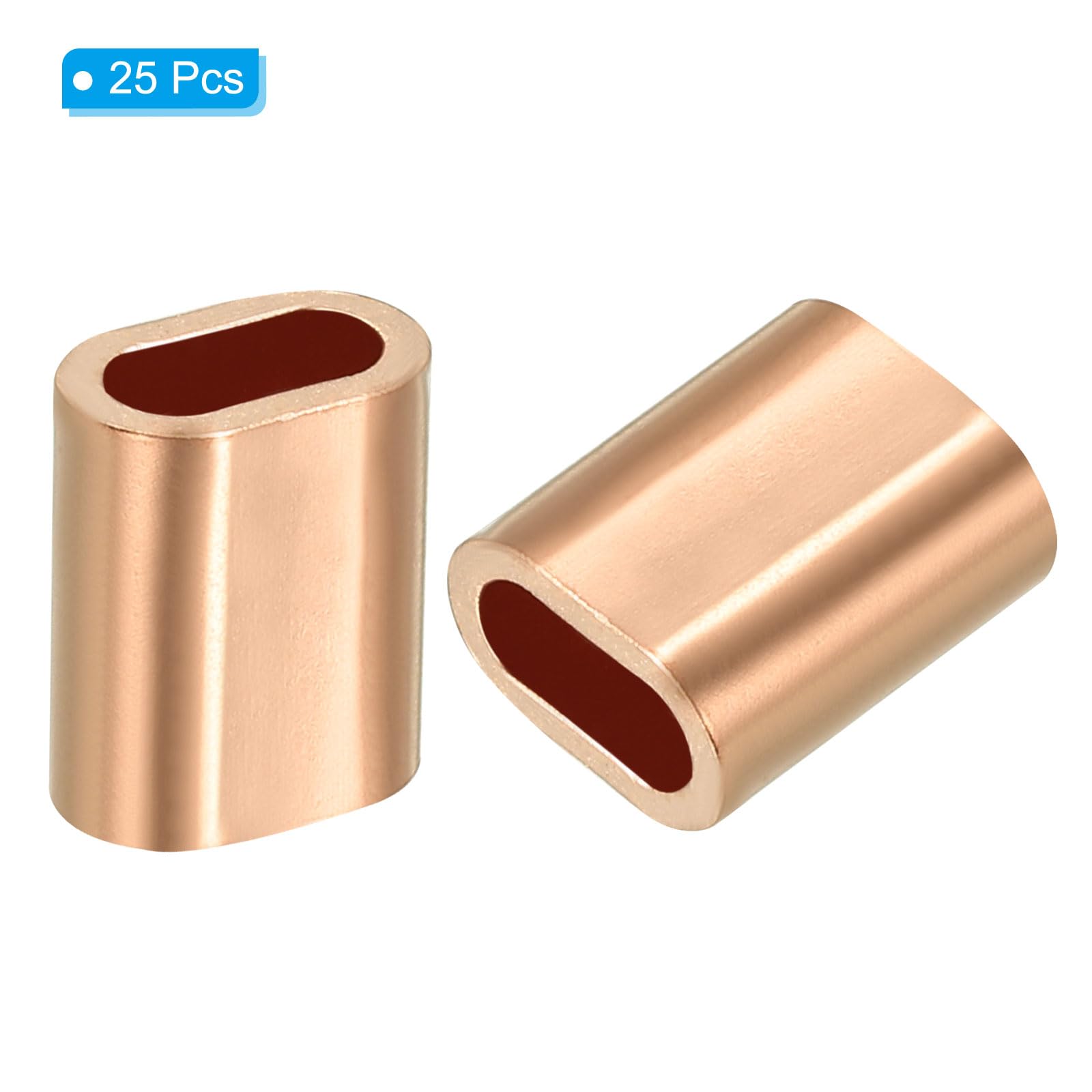 Kit 25 Manicotti Alluminio Per Cavi 10mm - Morsetti Doppi Per Funi, Vele E Stendibiancheria