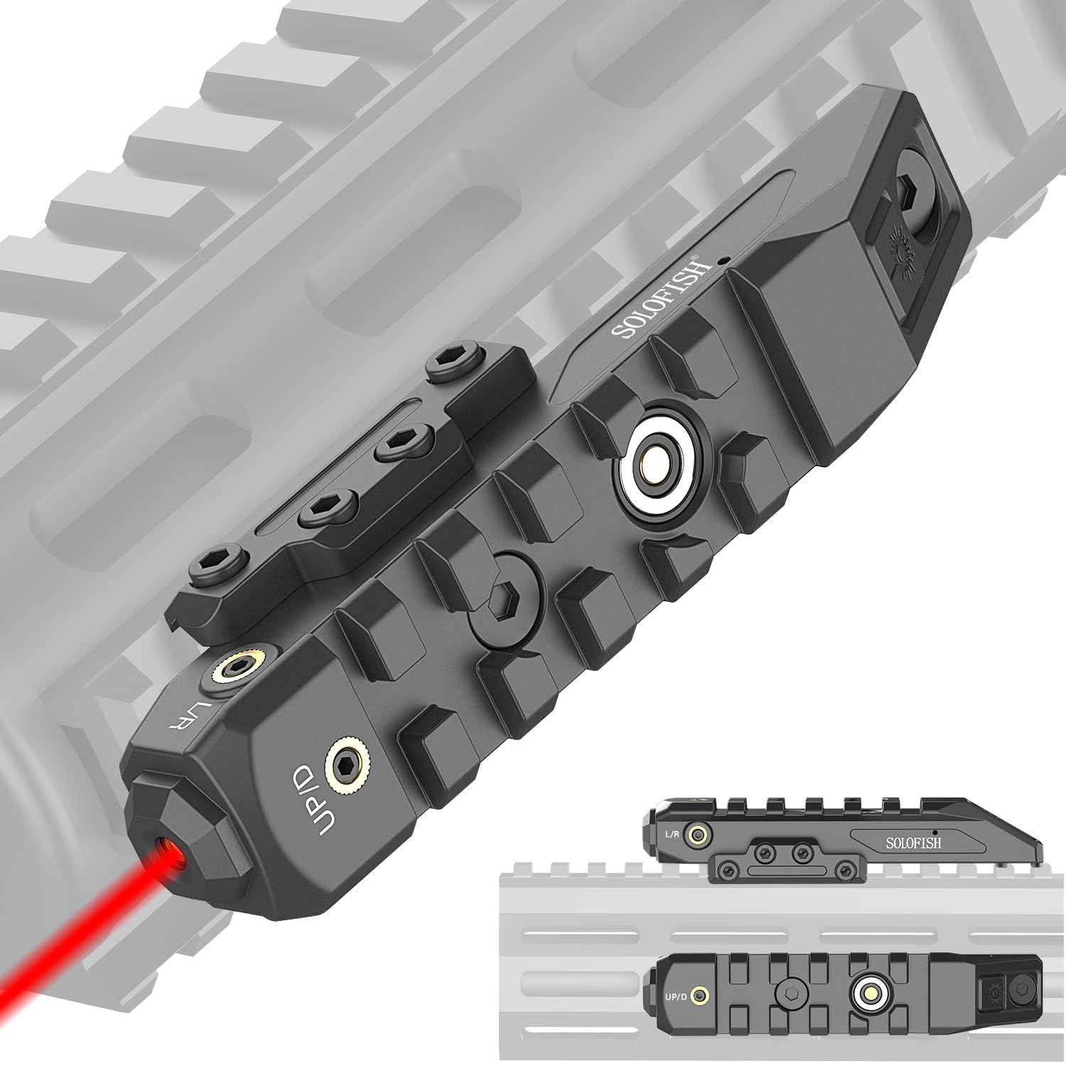 SOLOFISH Green/Red/Blue Laser Sight, Rechargeable, (Laser Output is <5mW, Class IIIA)