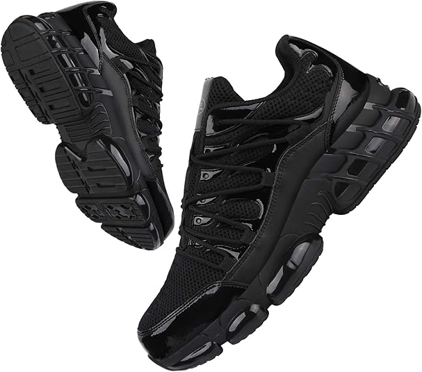 LIANGGO Steel Toe Shoes for Men Women Composite Toe Safety Work Non Slip Industrial Air Cushion Tennis Sneakers Black