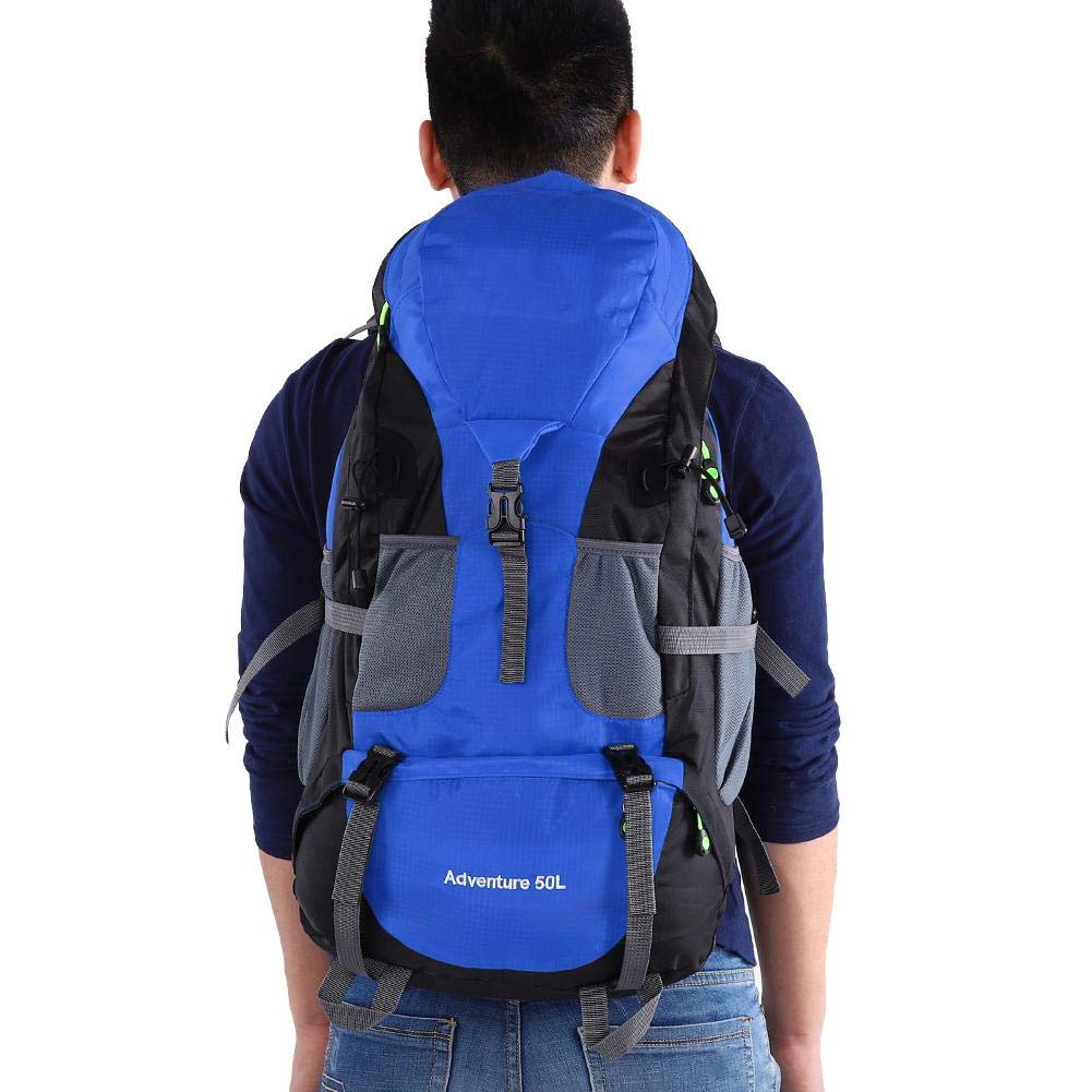 Alomejor Plecak turystyczny, 50 l, duży plecak turystyczny, outdoorowy, podróżny, wspinaczka górska, plecak kempingowy, dla mężczyzn i kobiet (56 x 36 x 23 cm, niebieski), niebieski