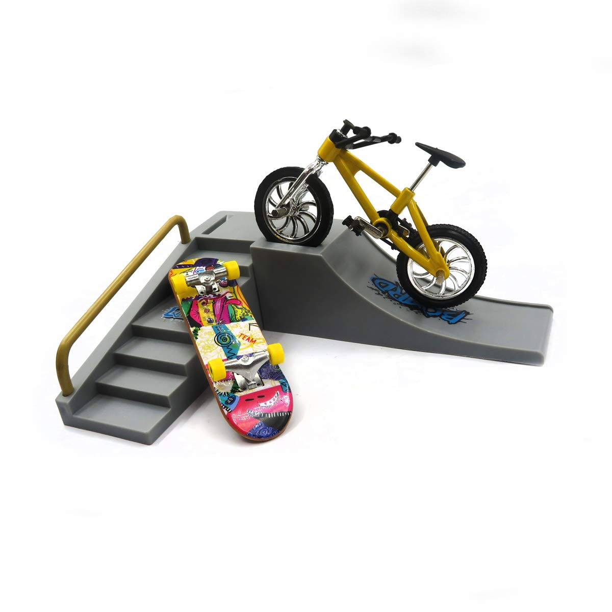 Buy eLUUGIE 16 in 1 DIY Kit Fingerboards with Ramp /Mini Skateboard/Finger Bike/Ramp/with Wheels
