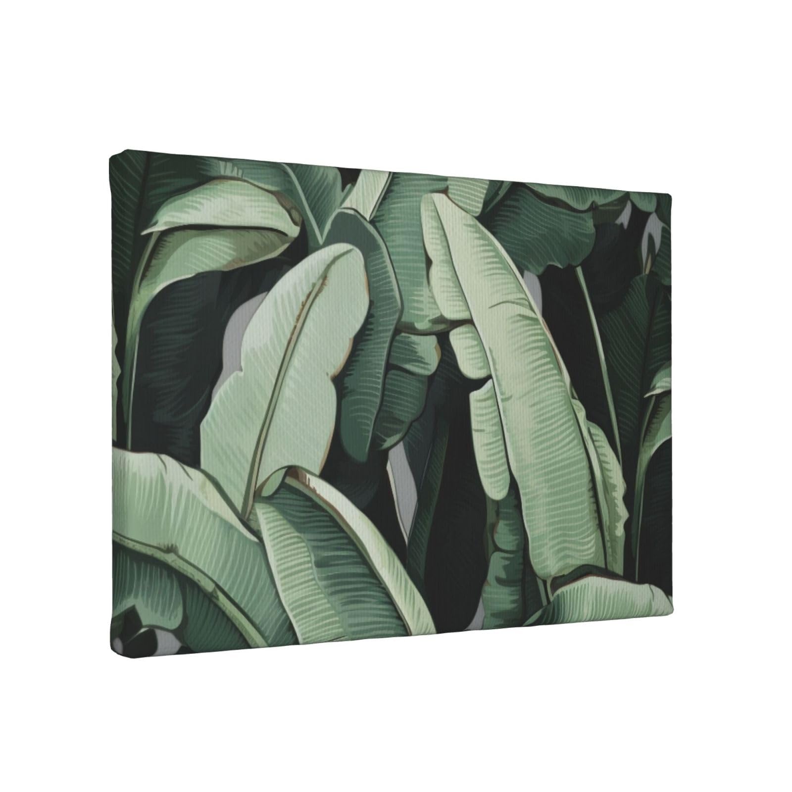 YKLJG Tropical Banana Palm Leaves art Printed Wall Art Canvas Painting 30x20 CM Wooden Framed Picture Painting Artwork Prints for Bedroom Kitchen Home Office Decor