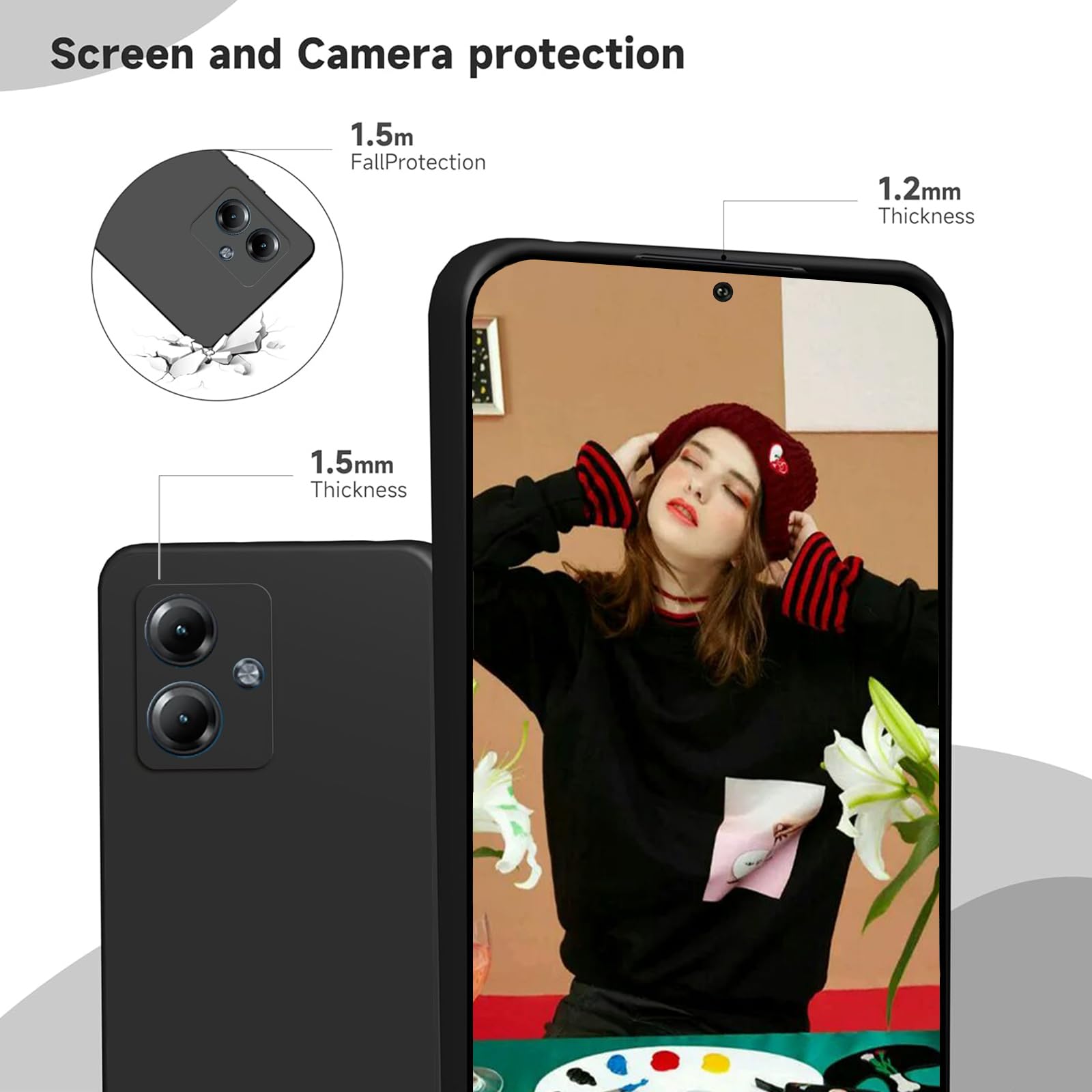 JEZSHTAI Cover Compatibile con WIKO View 5 Custodia Trasparente in Silicone Antigraffio Con Design Grafico,Cover Protettiva in TPU Morbida Antiurto e Sottile,C07