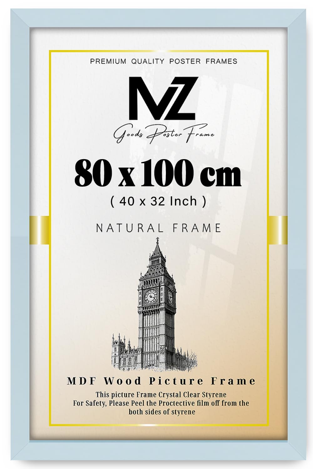 Mz Goods Light Grey | Inspirational (80 X 100 Cm) Scenic Photography Frame, 32" X 40" Great For Kids' Room Décor/Gym/Office 800 X 1000 Mm [ ]