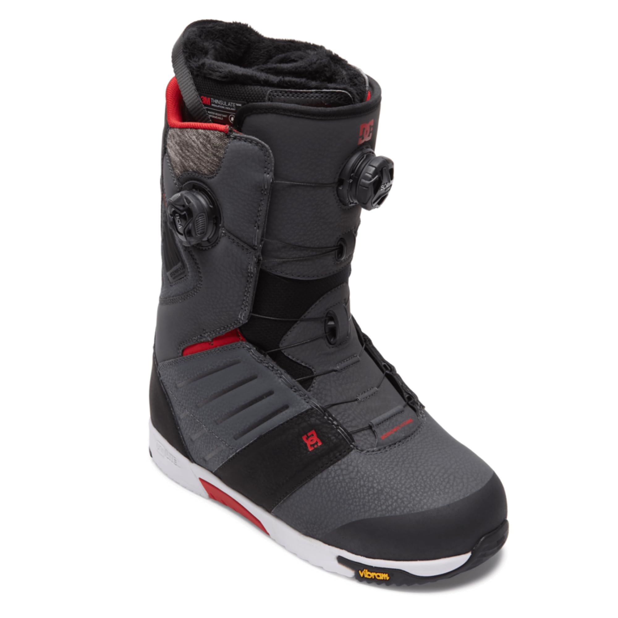 DC Shoes Judge BOA Mens Snowboard Boots Grey/Black/Red 12