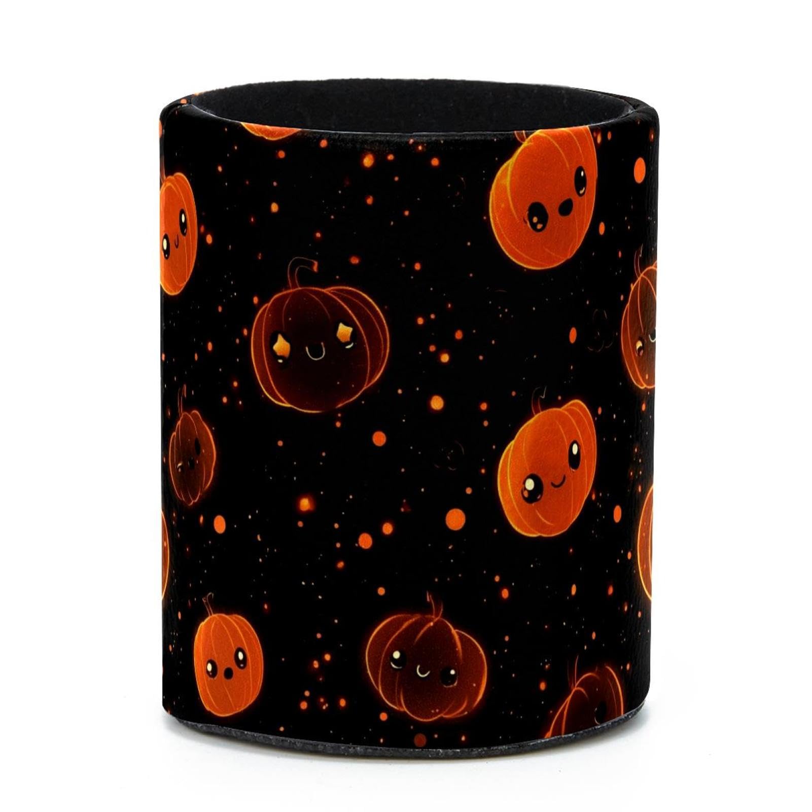 VAPOKF Round Pencil Holders for Desk, Halloween Pumpkin Pen Holders Pen Pot Makeup Brushes Storage Desktop Stationery Supplies Organiser for Home Office
