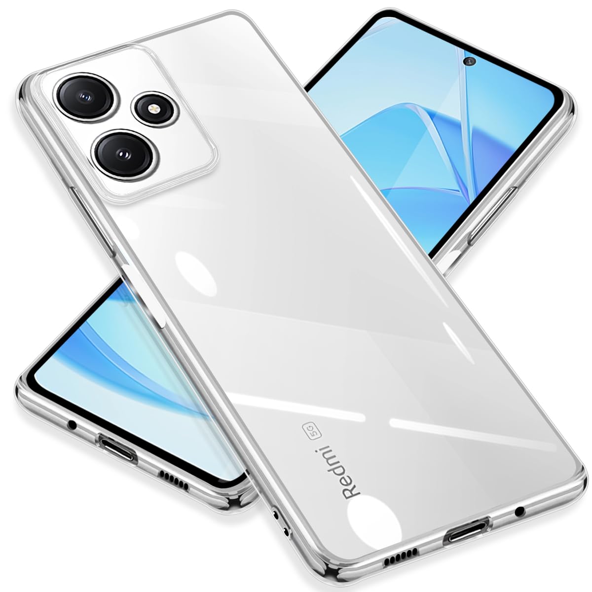 ZHUAZHULE Xiaomi Redmi 12 5G ケース クリア レッドミ 12 スマホケース 耐衝撃 カバー 透明 TPU レンズ保護 XIG03 ストラップホール付き 薄型 黄変防止 擦り傷防止 人気 （クリア）