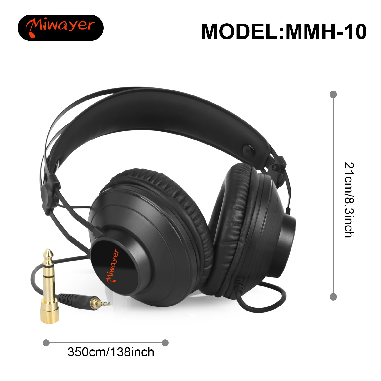 Amazon.com: Miwayer Studio Monitor Headphones 3M Cable