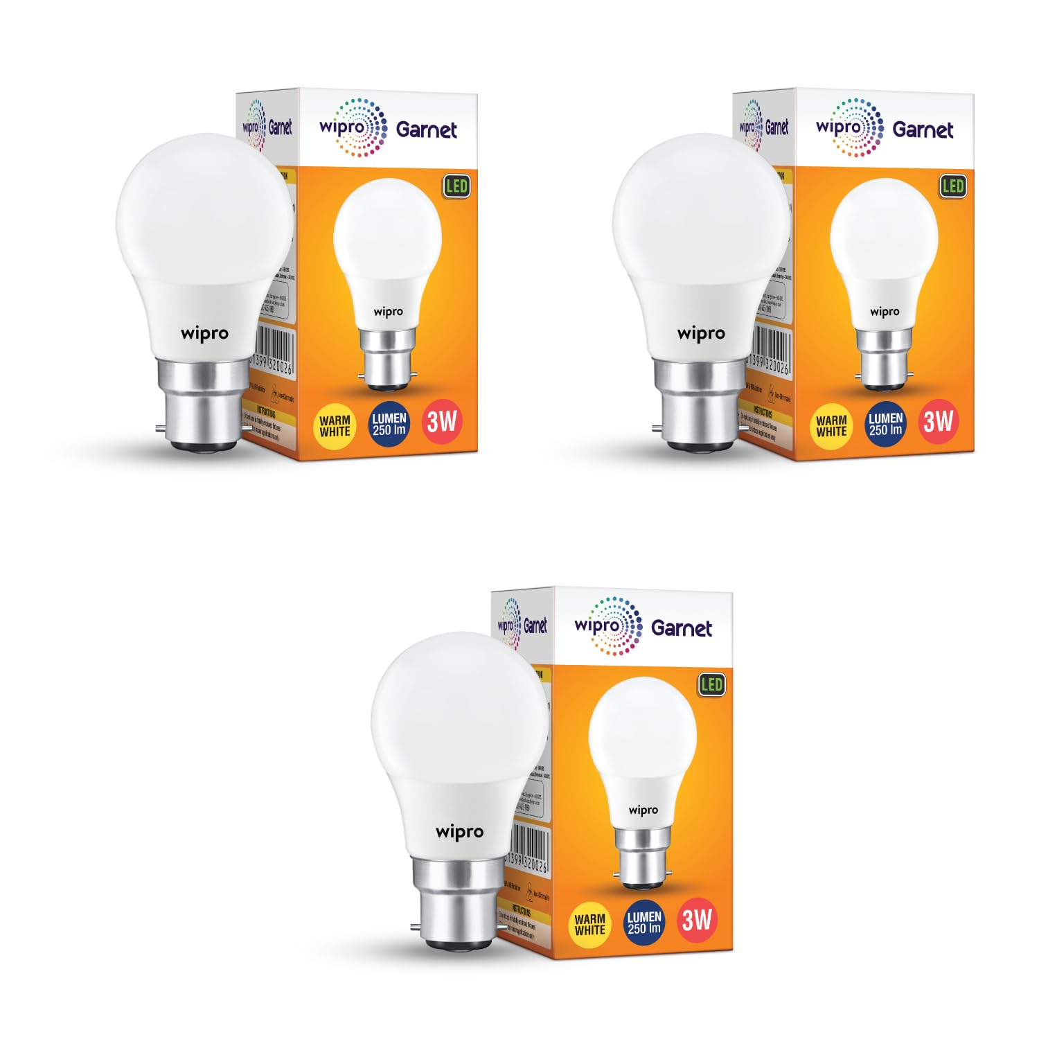wipro Garnet 3W LED Bulb for Home & Office |Warm White (2700K) | B22 Base|220 Degree Light Coverage |4Kv Surge Protection |400V High Voltage Protection |Energy Efficient | Pack of 3-image-39