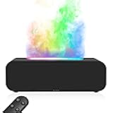 Music Color Flame Aroma Diffuser, 250ml Rainbow Flame Diffuser humidifier with Smart Remote Control, 7-Color Changing Essential Oil Aromatherapy Diffuser for Home, Office, Yoga, Bedroom (Black).