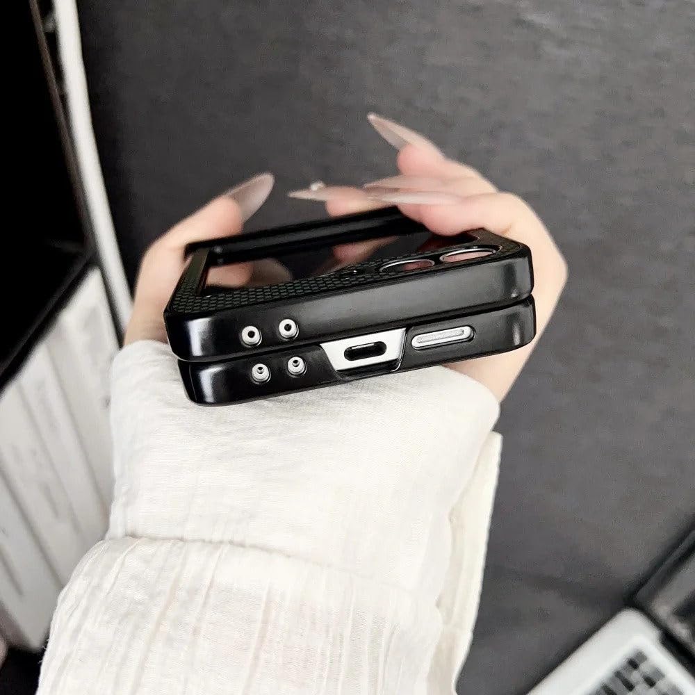 Funda de Cuero con Soporte magnético y bisagra para Samsung Galaxy Z Flip 6, 5, 4, 3 y 5G, Color marrón, para Samsung Galaxy Z Flip5