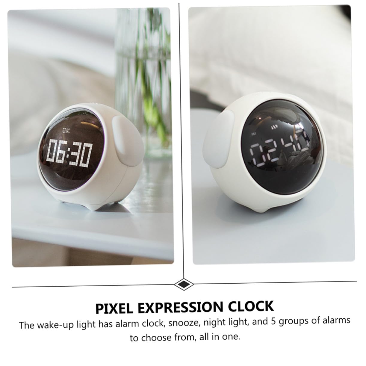 LED Wecker für Kinder mit Beleuchtung, Digitale Uhr mit Snooze, Weiß