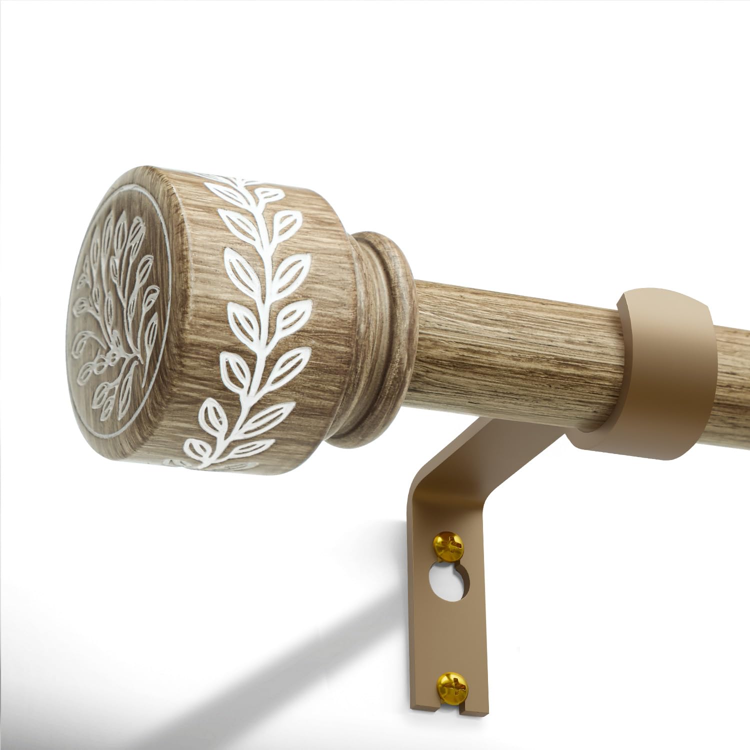 Asta Per Tende In Legno Chiaro Per Finestre Adatta Per Finestre 80‑148 Cm Asta Telescopica Montaggio A Parete Diametro 25 Mm Capacità Di Carico 15 Kg Per Soggiorno Camera Da Letto Giardino