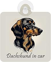 セーフティサイン イラスト付 吸盤タイプ 日本製(Dachshund ダックスフント Aタイプ)