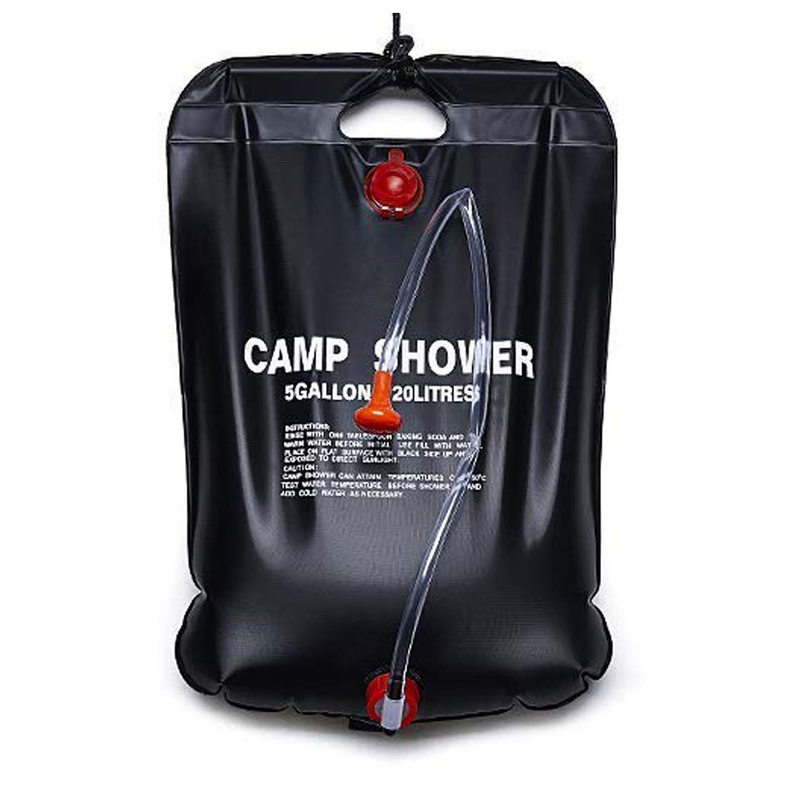 LOMESH Camp Shower, Portable Solar Shower Camping Bag 5 Gallon 20Liters Camp Shower Ultralight PVC Black Bag for Summer Camping Outdoor Hiking Travel - 40 x 1 x 58cm