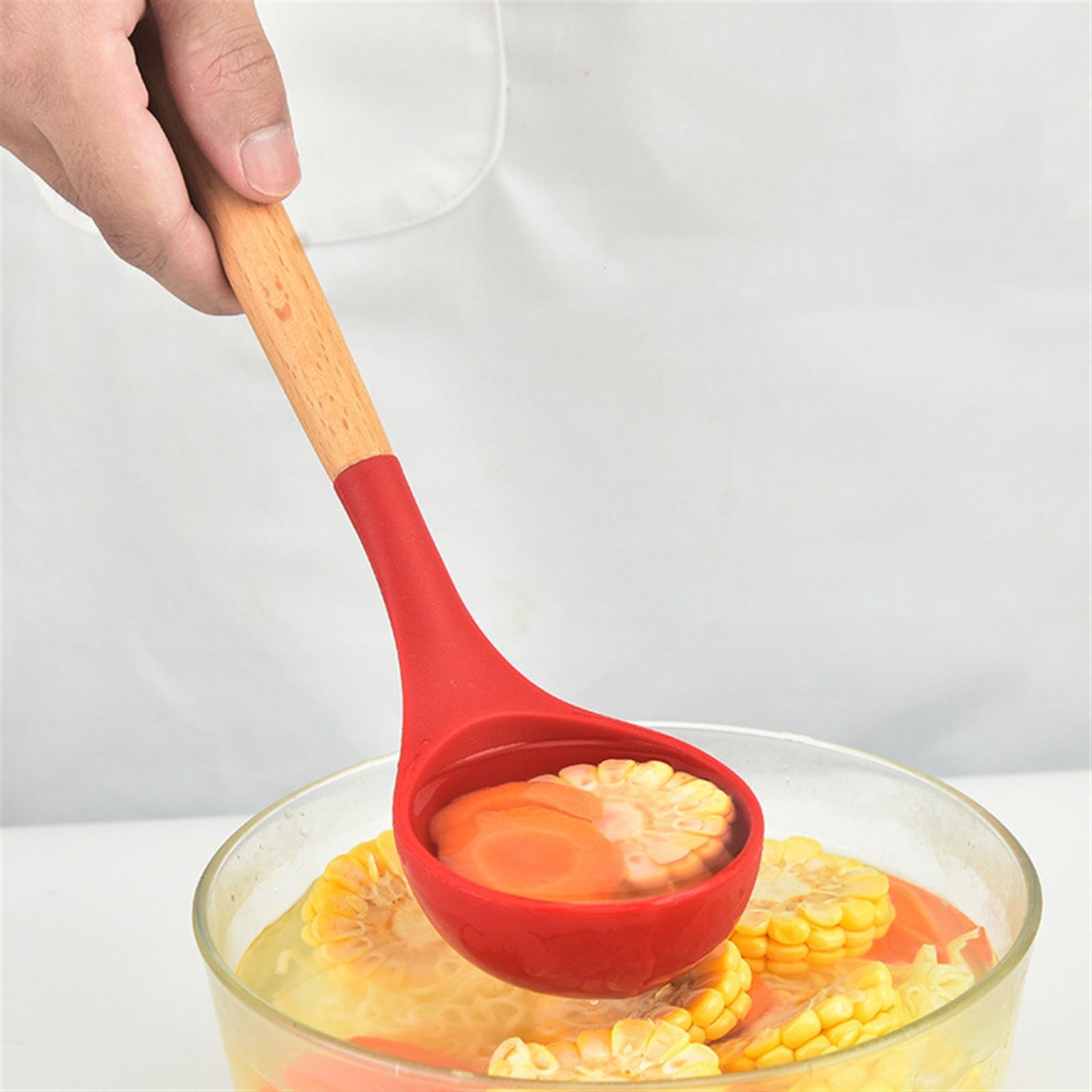 Cuillere Silicone 2 Pièces Cuillere Cuisine De Service, Cuillère De Louche Cuisine En Silicone, Grandes Cuillères De Cuisine En Silicone Pour Remuer, Cuisson, Cuisine, Sauter (1 X Louche, 1 X Cuillère à