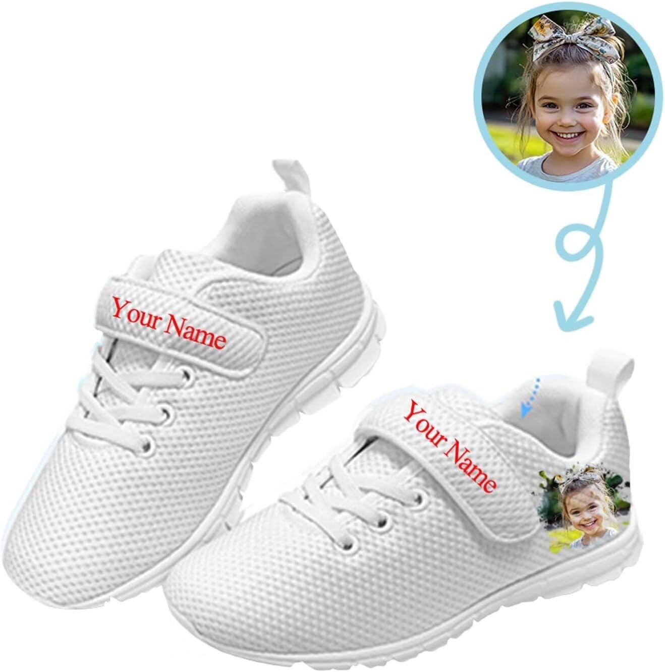 Doojoayie Kids Tennis Shoes Custom Design with Photo Number for Unisex-Child