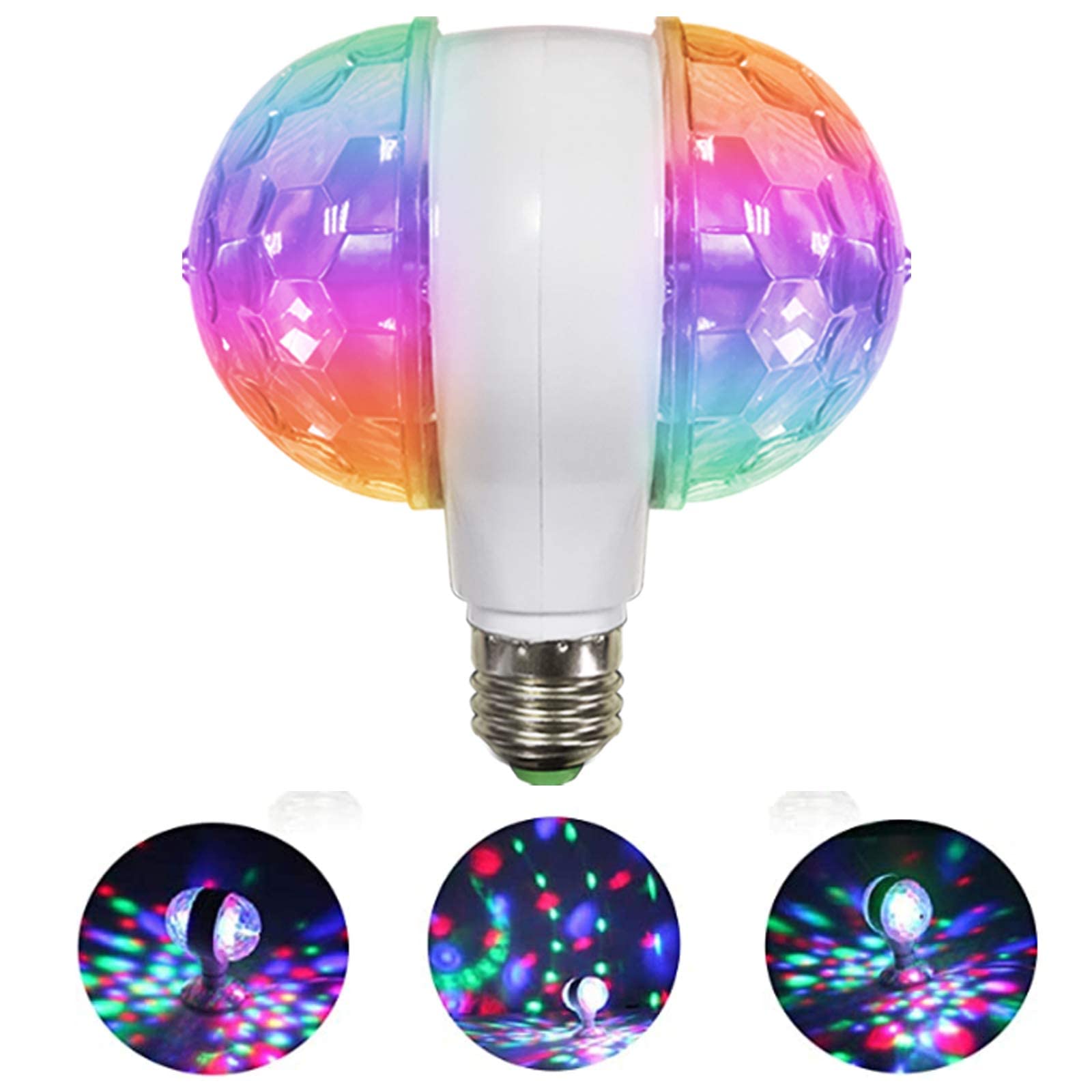 Excefore Disco Ball Light Strobe Lights for Parties- 6W E27 RGB Multicolor Led Party Disco Lights Strobe Light DJ Stage Light Bulb Decor for Holiday, Birthday, Disco, Club, Party, Halloween