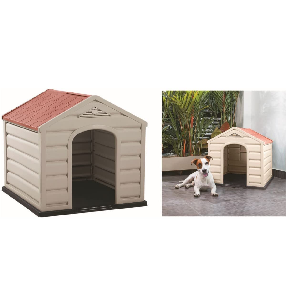 DOGSTYLE - Niche pour Chien Puppy 68 X 61 X 58 CM Polypropylène Confort Thermique Intérieure/Extérieure Montage Rapide