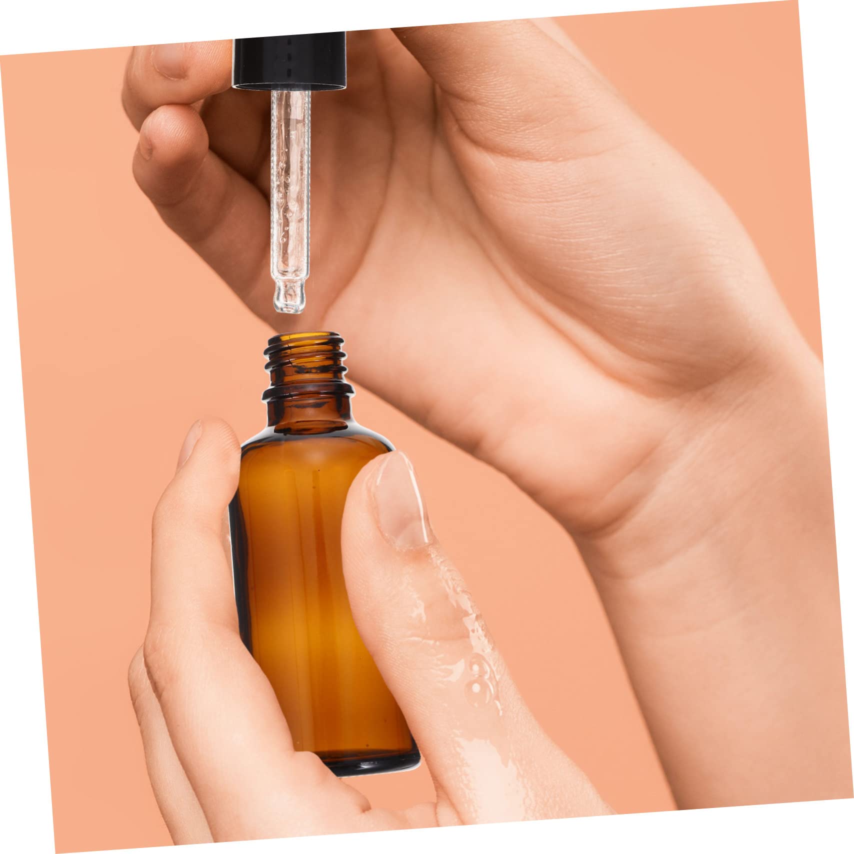 40 botellas de vidrio para aceites esenciales, botellas de líquido cosmético, frasco cuentagotas de vidrio, cuentagotas vacías, de de cutícula, de líquido de