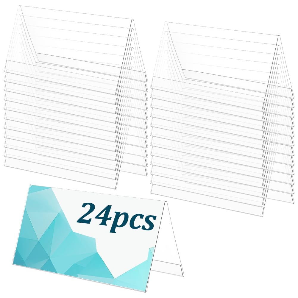 Amazon | BENECREAT 24個 アクリルネームプレート 10x20cm V字型の名札