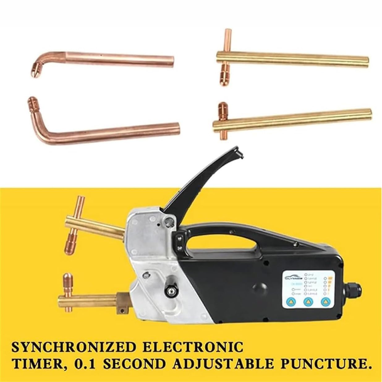 LYDZUSDP Portable Double Side Spot Welding Machine,Electric Handheld Welding Tip Gun,2.0 +2.0Mm Sheet Metal Repair Tool with Replaceable Welding Electrode Arms