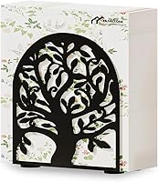 YAJIACLONE Tree of Life Black Metal Napkin Holder - Decorative Countertop Dispenser for Kitchen Dining Table, Fits Cocktail Lunch Dinner Napkins