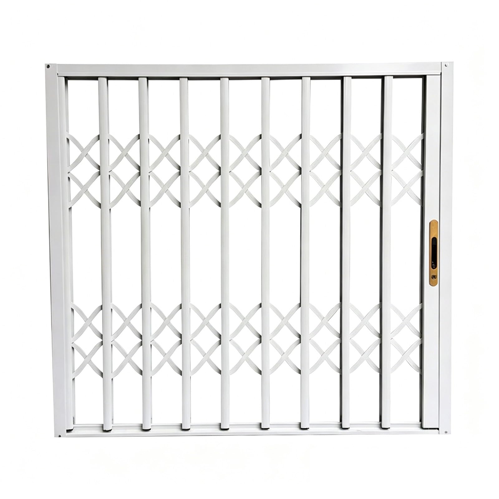 Aluminum Alloy Retractable Security Grille, Foldable Anti-Theft Window & Door Burglar Bar with Locks for Home, Balcony, and Interior Use(W44xH36in/110x90cm)