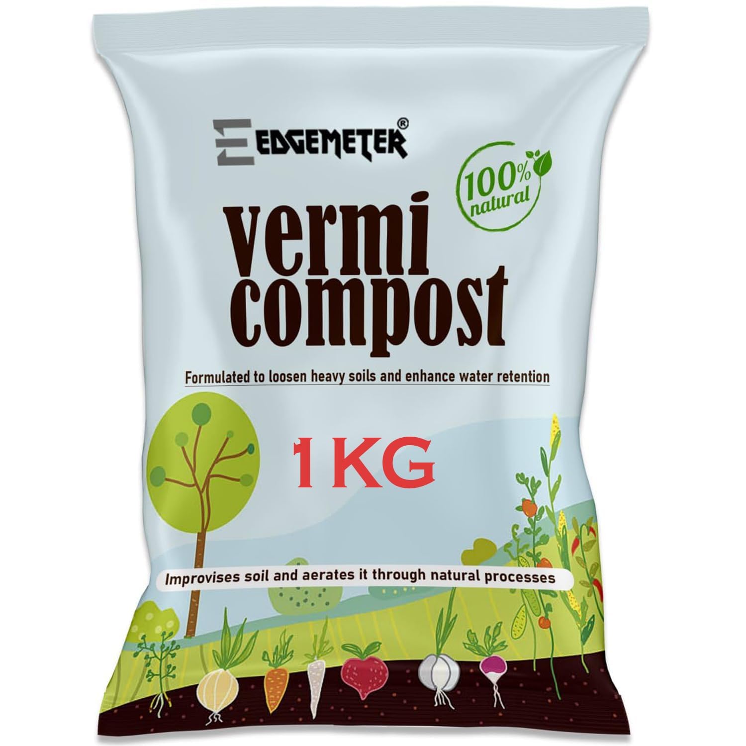 EDGEMETER Vermicompost Fertilizer Manure For Plants 1 Kg |Vermi compost for plant| Organic Manure for Plants | Fertilizer for Home Gardening | Natural Booster for Flowering Plant 1Kg (B0D2SM221R) Amazon Price History, Amazon Price Tracker