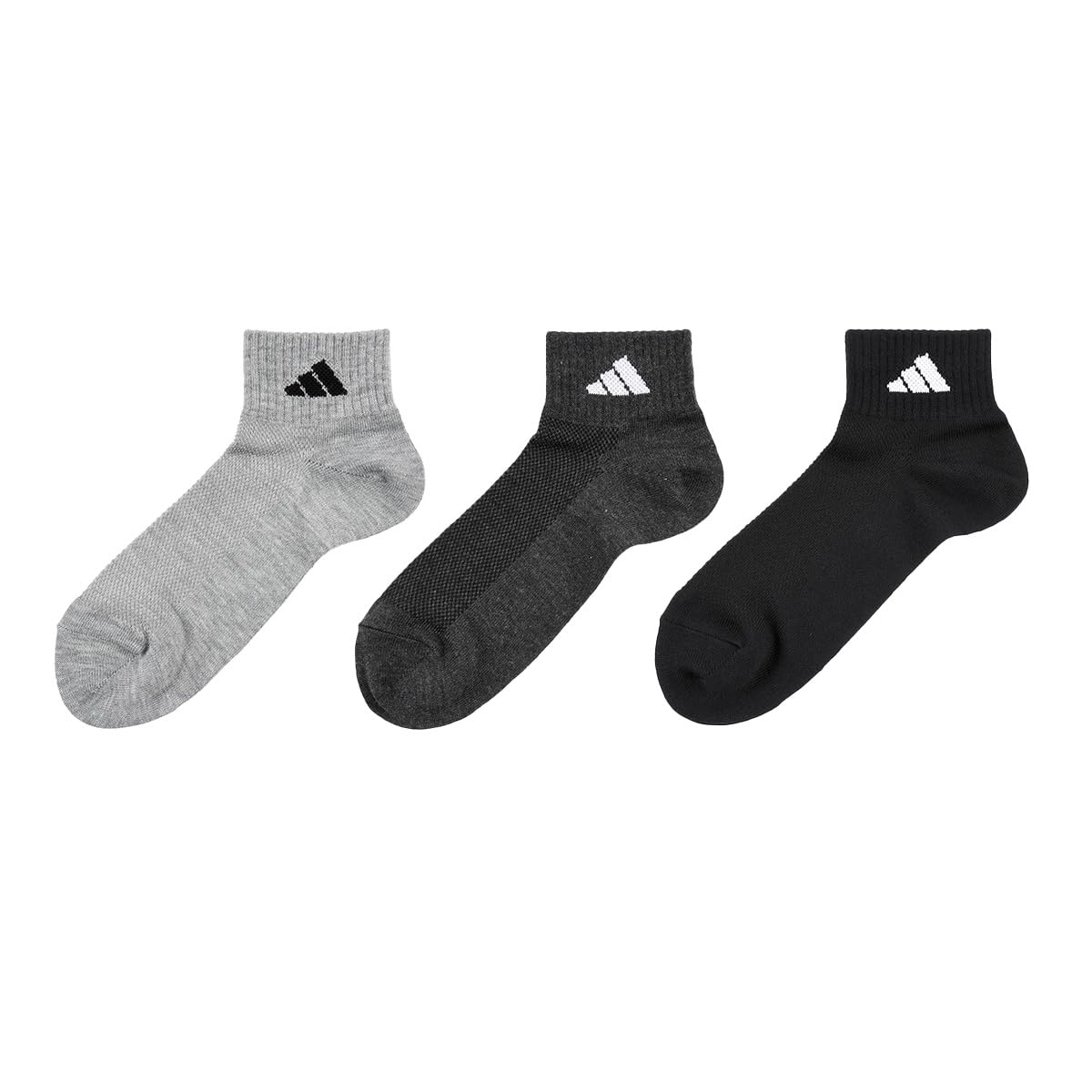 【adidas(アディダス)】ショート丈ソックス 3足組 甲メッシュ ワンポイン…