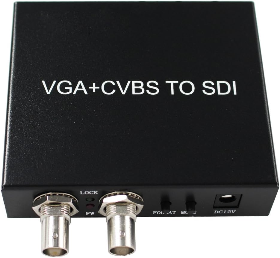 VGA+CVBS to SDI Converter,VGA AV+R/L Audio to SD/HD/3G SDI Box Broadcas,Two sdi Out Port , with us Power Adapter