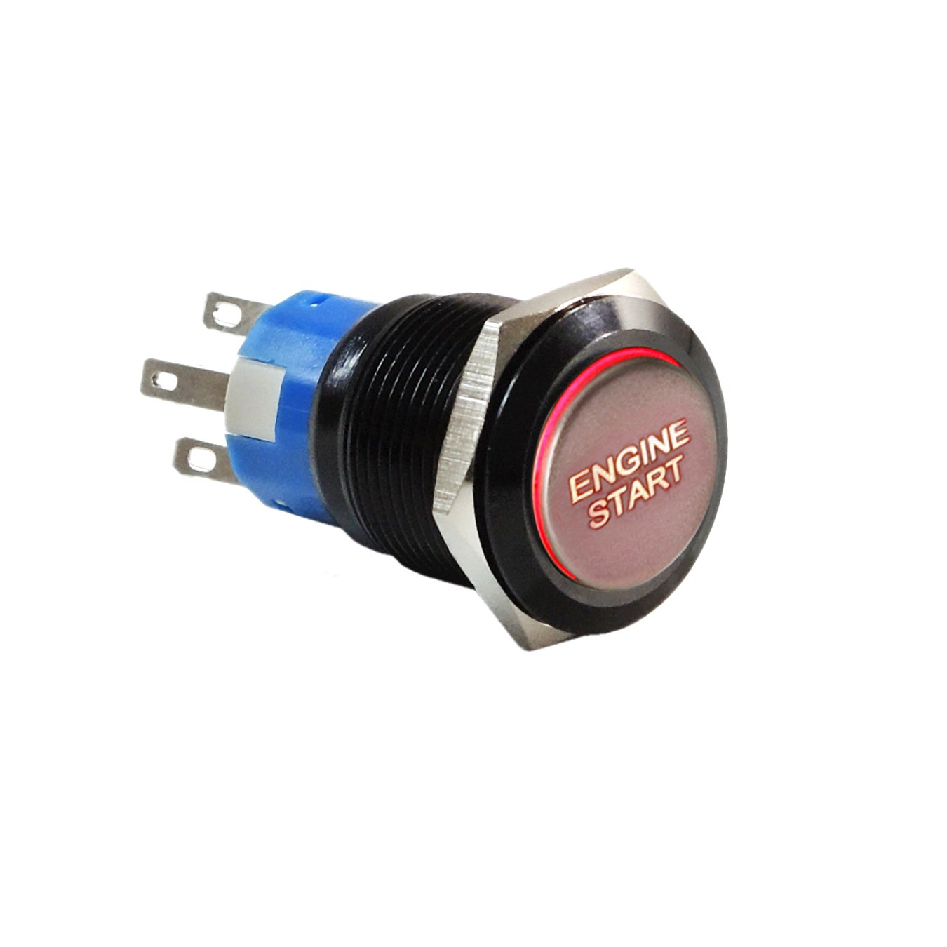 Xscorpion BESS-19R 19mm Momentary Switch (with Red Engine Start Logo Black)