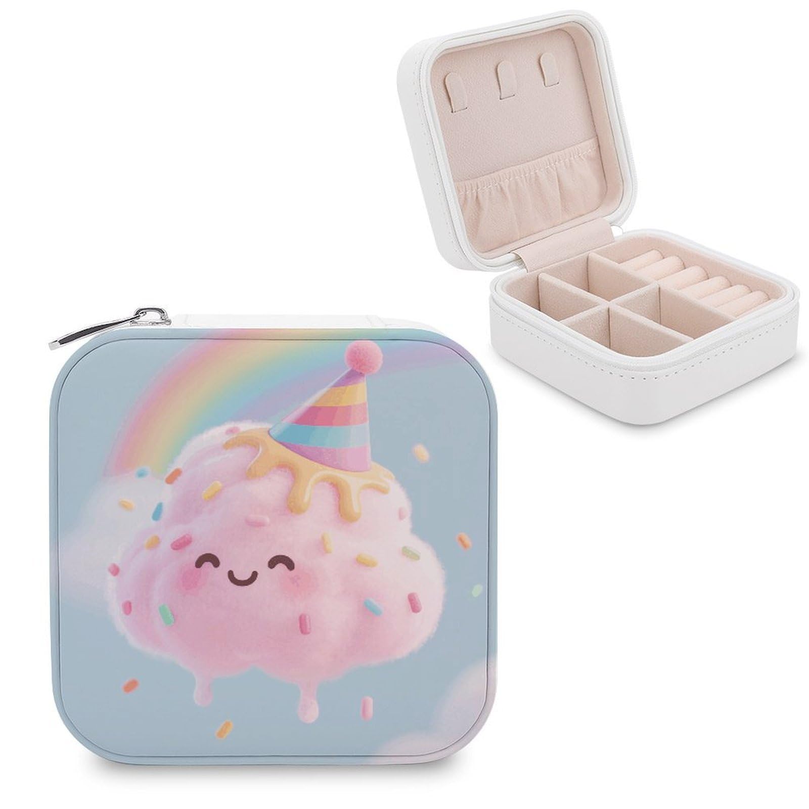 VstaDank Octopus Jewelry Box for Women Jewelry Organizer Storage Case with Zipper Mini Travel Jewelry Case Cute Trinket Organizer Leather Portable Jewelry Storage Box