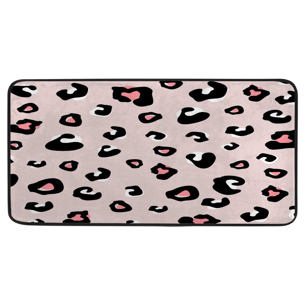 Tapis de cuisine épais anti-fatigue à motif léopard