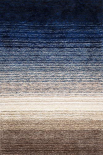 Image of Classie Ombre Pattern Shag Area Rugs & Carpet, 4x6 Feet, Navy Multi
