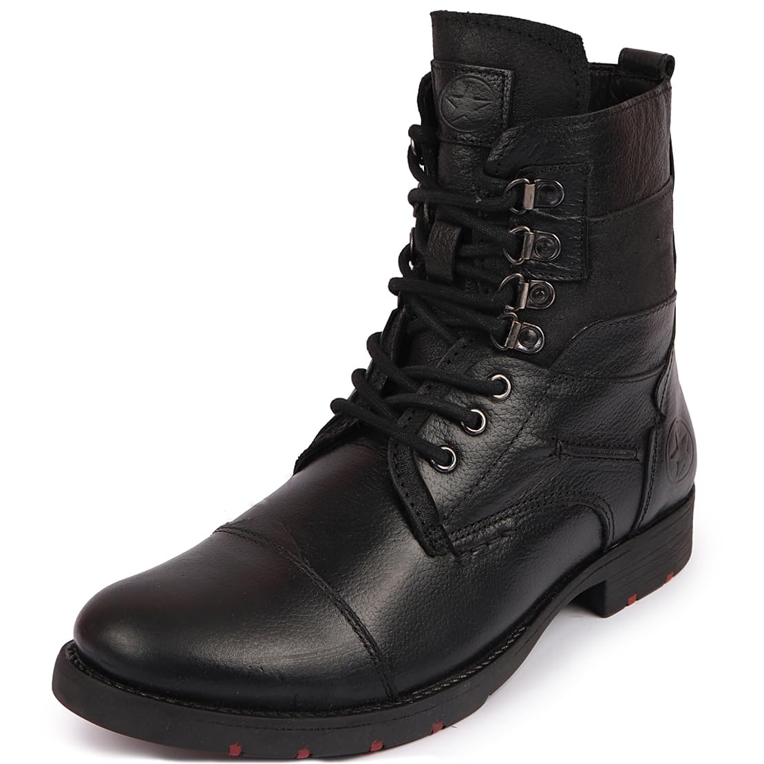 FAUSTO FST FOLMCB-3009 BLACK-43 Mens Black High Ankle Genuine Leather Hook and 3-Eye Lace Up Side Zipper Cap Toe Stitched Biker Boots (9 UK) (B0BLGWTLFW) Amazon Price History, Amazon Price Tracker