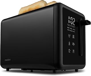MEDION MD12102 Toaster (2 Slots, LED Touch Screen, 7 Toasting Levels, 5 Automatic Programs) Black