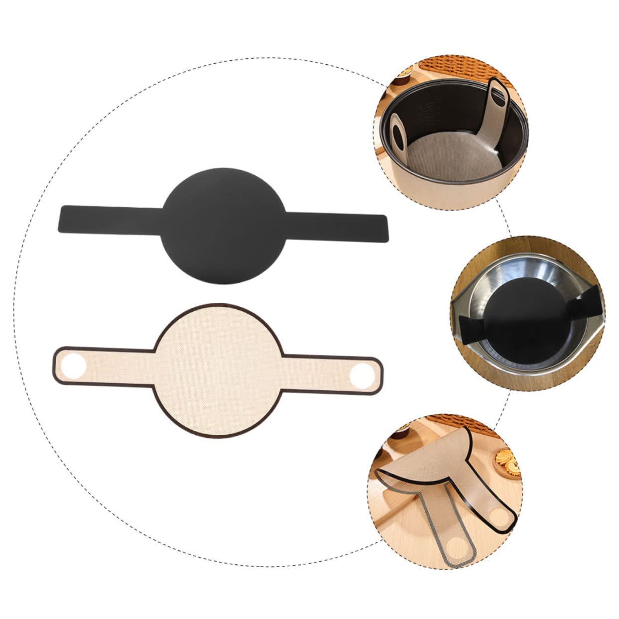 6stücke Silikon Backmatte Mit Langgriffen Wiederverwendbare Antihaft-brotbackunterlage Für Dutch Oven Hochtemperaturbeständig Leicht Zu Reinigen Für Zuhause Und Bäckereien