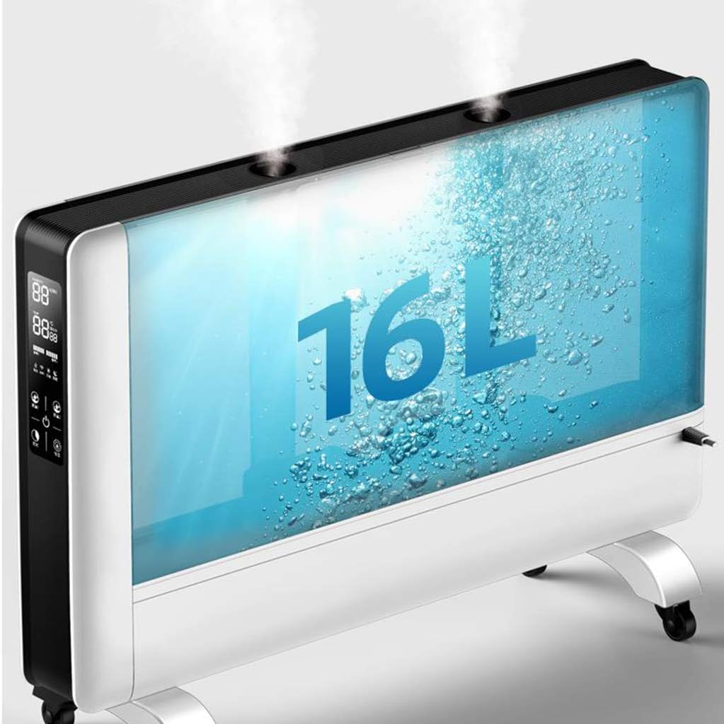 Humidifiers 16L Large Capacity Double Nozzle Industrial Consumer and Commercial Large Supermarket Vegetable Fresh-Keeping Workshop APP Remote Control Large Fog Volume Sprayer White