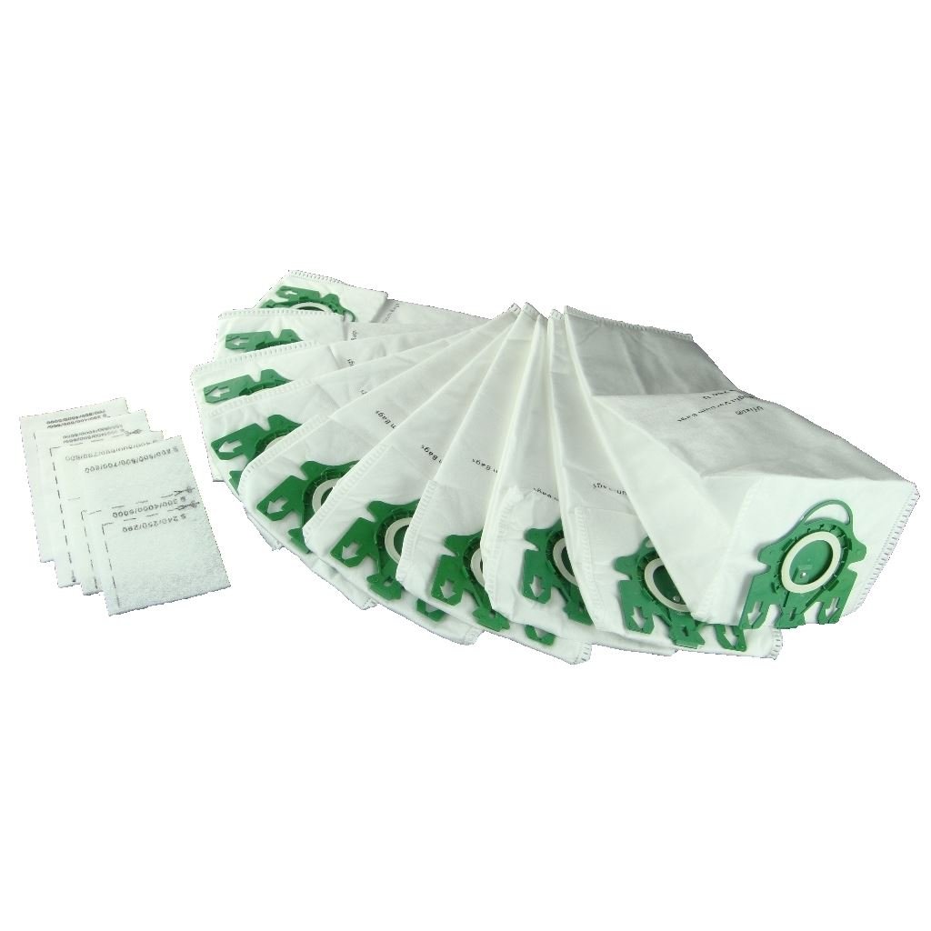 10x Vacuum Cleaner Bags Type U & Filters compatible with Miele Upright S7 S7000 S7210 - Microfibre Dust Bag Set
