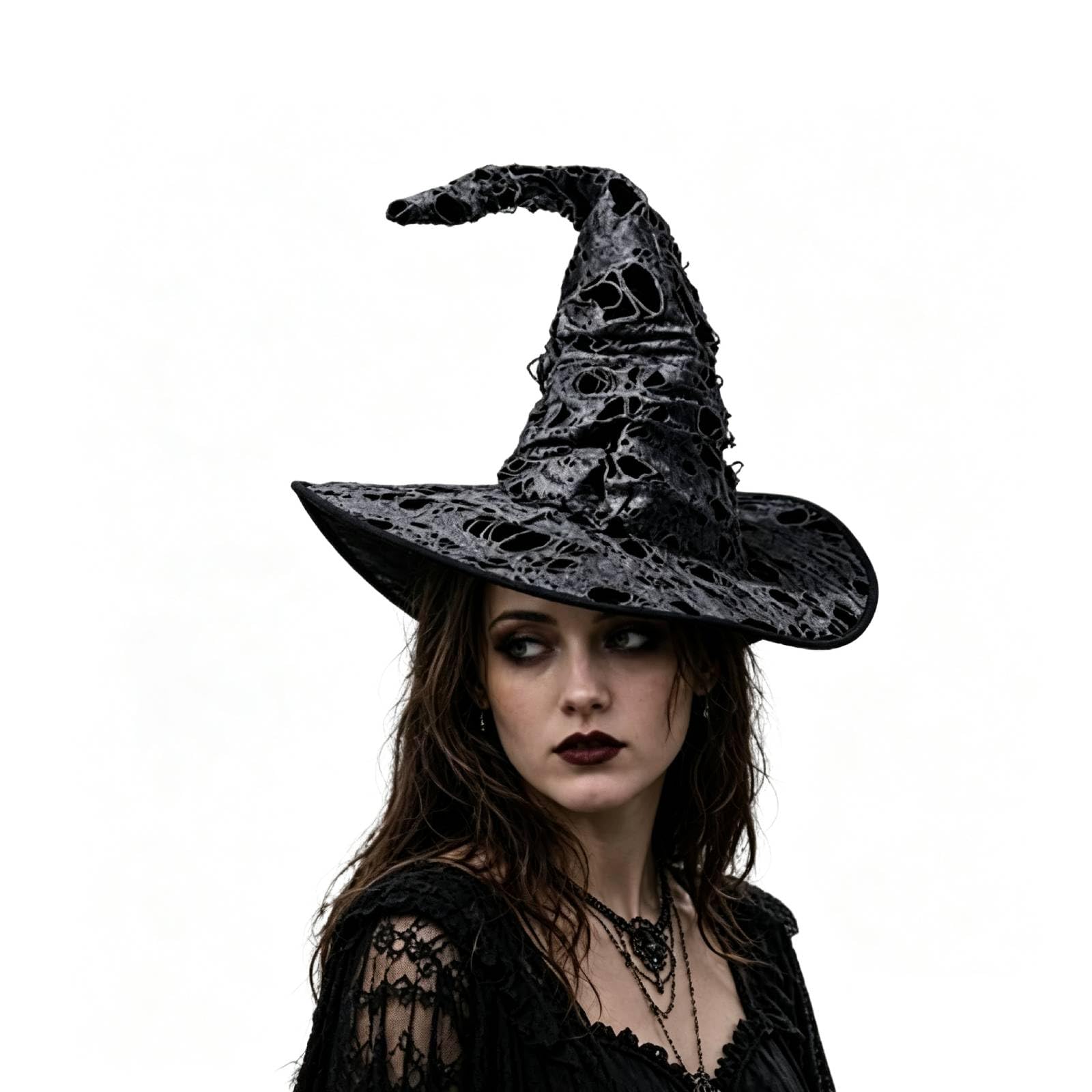 Wicked Witch Hat with Holes, Spooky Halloween Party Prop