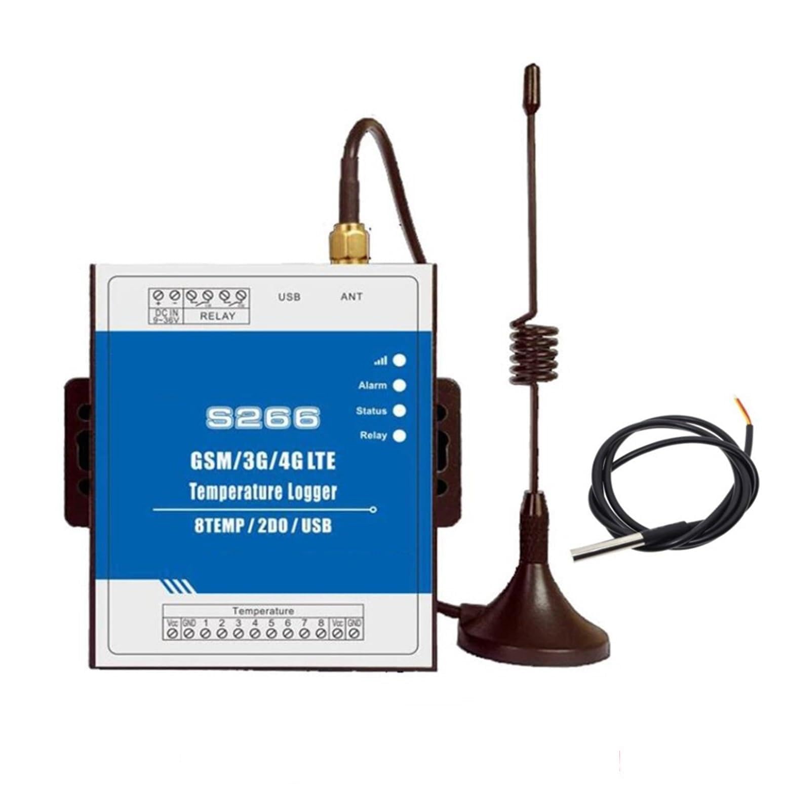 Mjfvn Kit2 2G Y Sensor 8 Temperature Inputs Gsm 2G 3G 4G Data Logger Remote Controller With Sensor Optional(Kit2 2G Y Sensor)