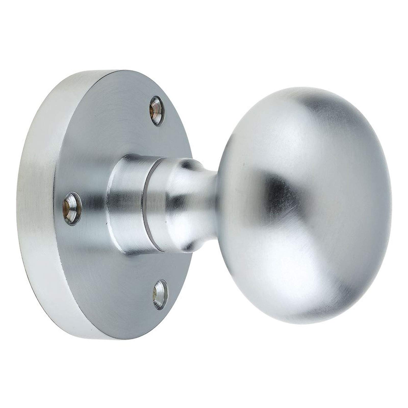 Zoo Chrome,Rose Mushroom Mortice Knob - 61.5Mm Rose Dia - Satin Chrome