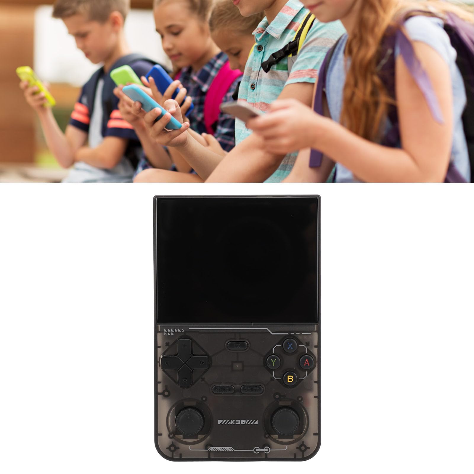Przenośna Konsola do Gier, Konsola do Gier Retro z Kolorowym Ekranem IPS 3,5 Cala i Przyciskiem RL do Codziennej Rozrywki (BLACK)